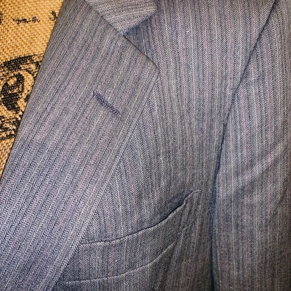 Christian Dior Grey Pinstripe Suit Jacket Blazer Men's Size 40r